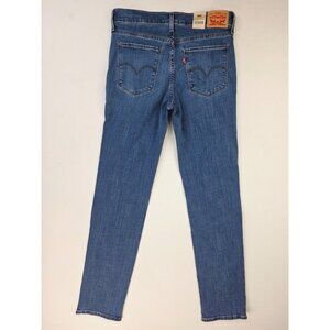 Levis 29X32 Womens 314 Shaping Straight Mid Rise Stretch Blue Denim Jeans NWT